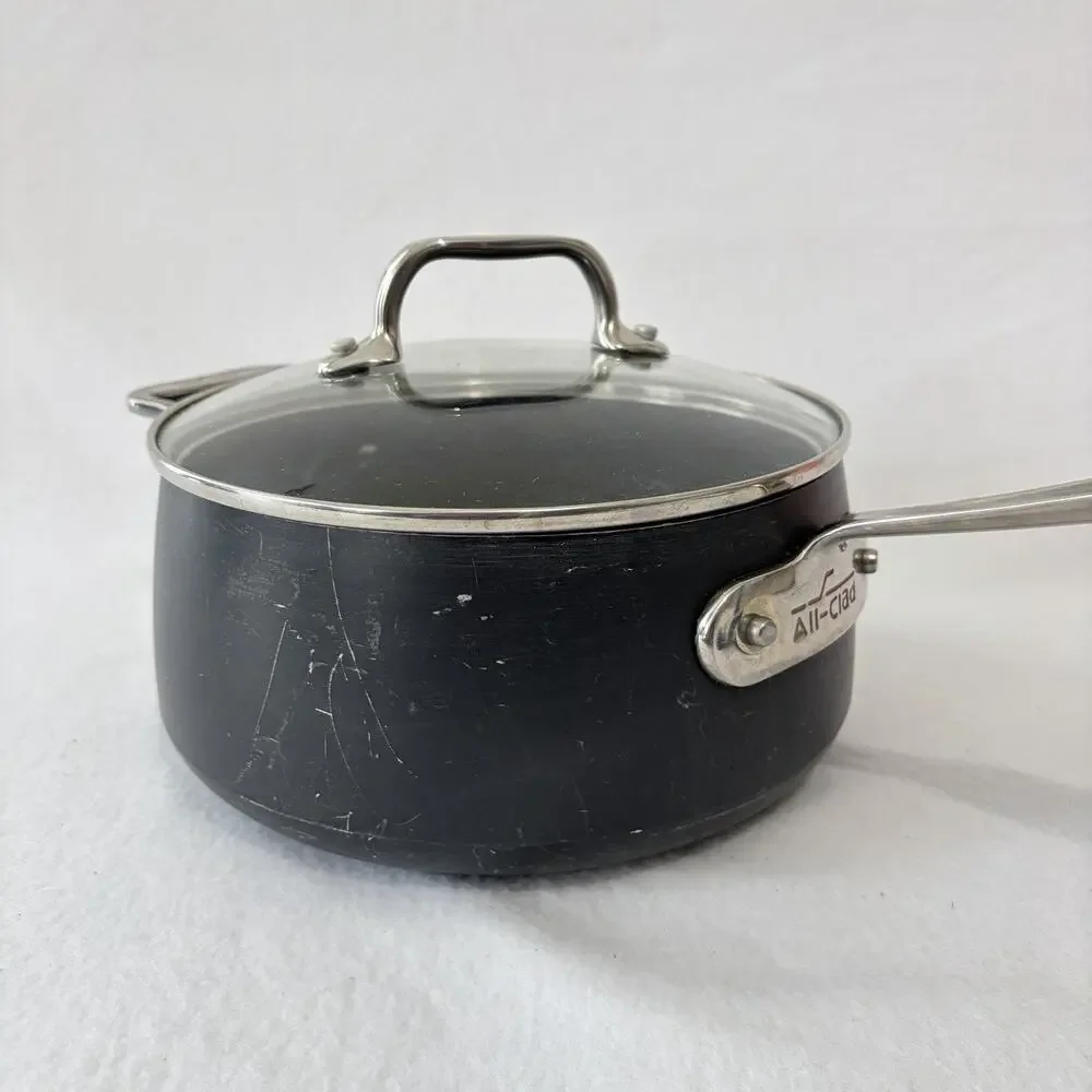 All-Clad Metalcrafters Hard Anodized Nonstick3.5QT 3.3L Saucepan Pot With Lid.